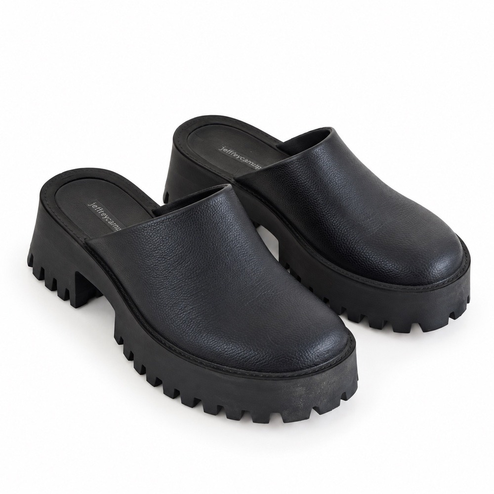 Jeffrey Campbell Clogge Black Chunky Lug Platform Mule Clogs EU 38 US 7